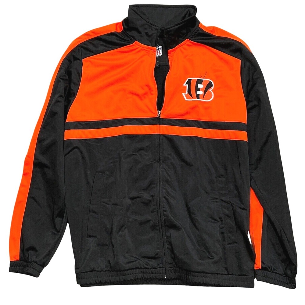 G-III NFL Jacket Men XL Orange Black CINNCINATI BENGALS Zip Warm‎ Up Track